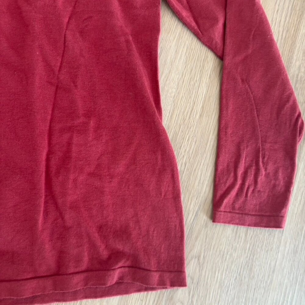 ** PENDLETON Mock Neck Pullover Sweater Women's Size S Cranberry Red Silk Blend - Picture 3 of 8
